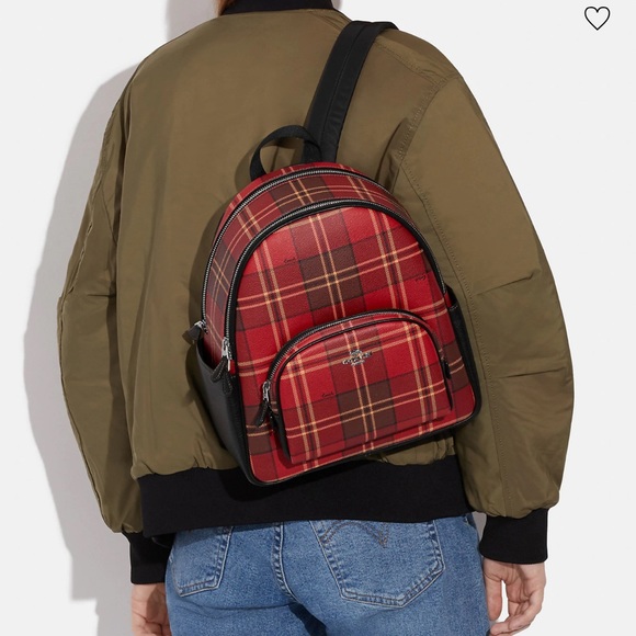 Coach Court Backpack With Tartan Plaid Print - Picture 16 of 16